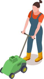 girl and lawn-mower icon
