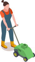 girl and lawn-mower icon