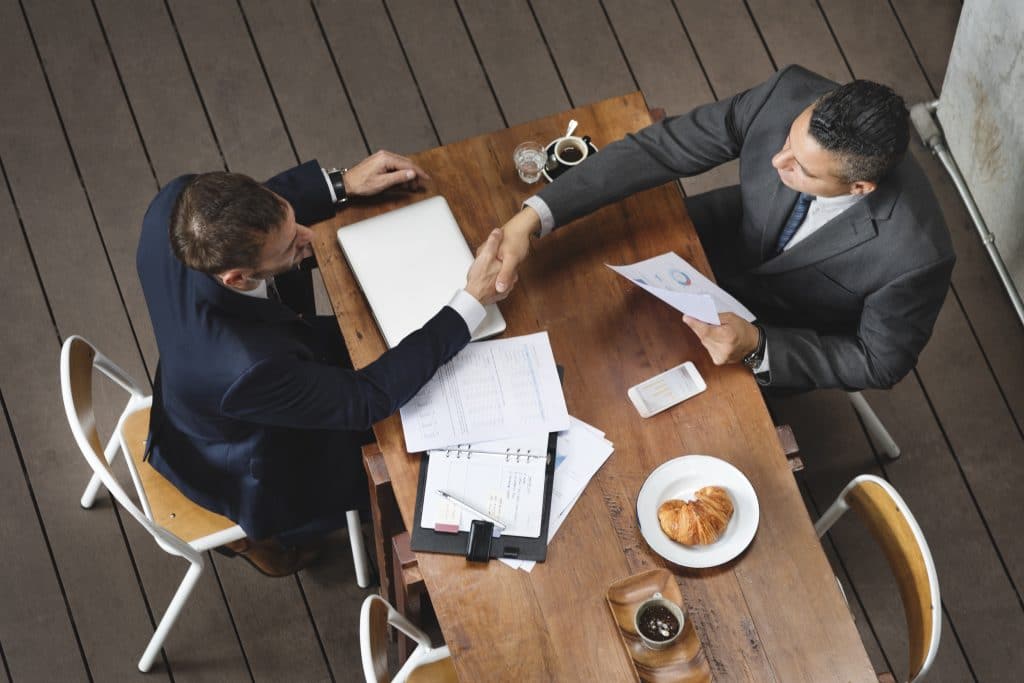 Corporate Business Men Handshake Meeting Concept