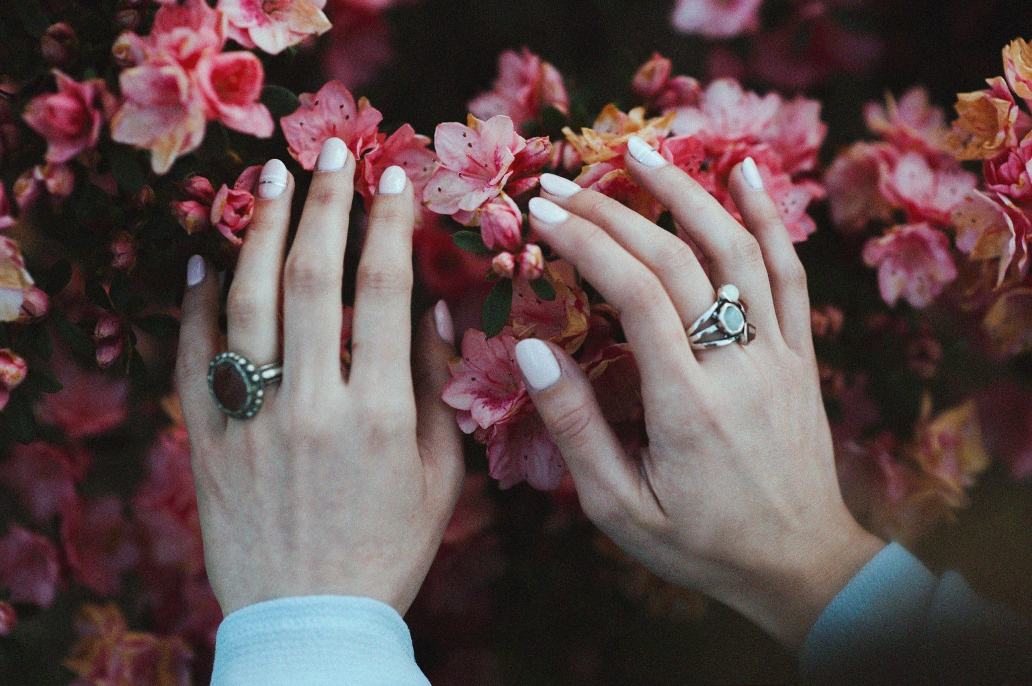 flowers and hands