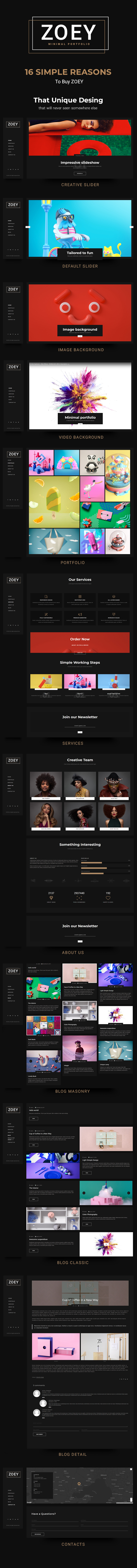 Zoey – Portfolio WordPress Theme